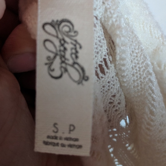 Free People open back top with lace sleeves Small - Picture 5 of 6